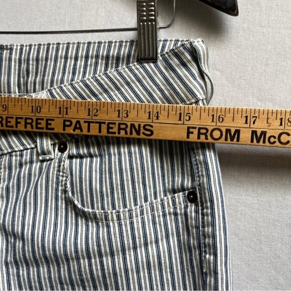 6397 Made in Italy Blue/ Cream Striped Women's Jeans Sz 28 - Picture 7 of 10